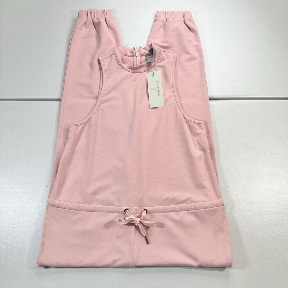 NWT Sweaty Betty Women’s Kaya Jumpsuit Bloom Pink Size Small Organic Cotton